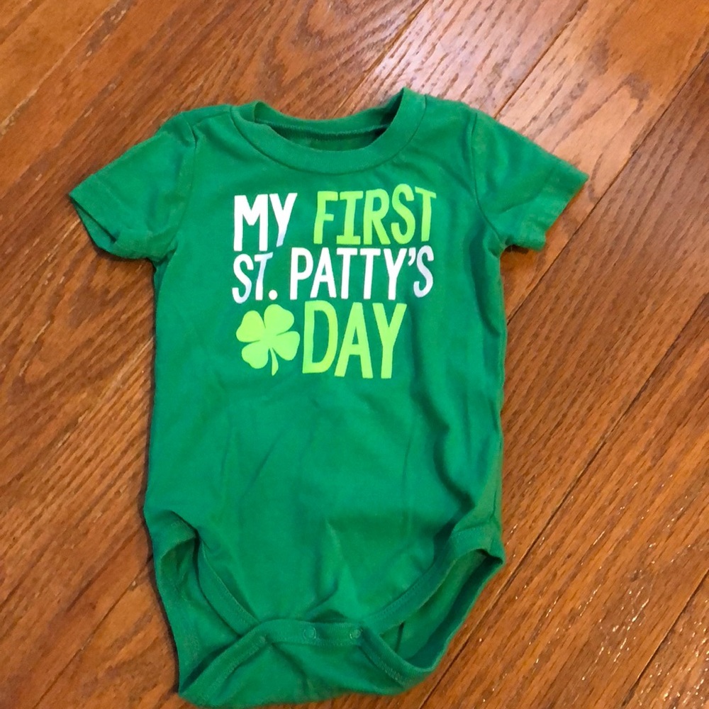 My first St. Patty’s Day onesie